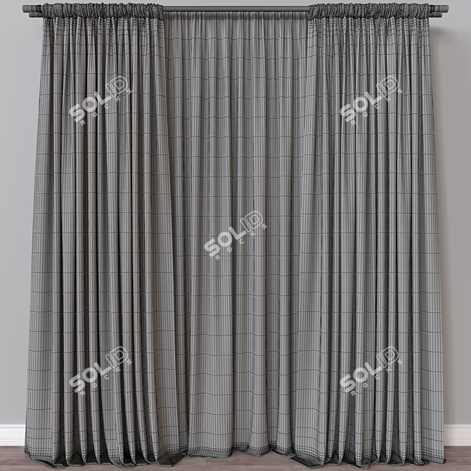 Versatile Render-Ready Curtain Model 3D model image 4