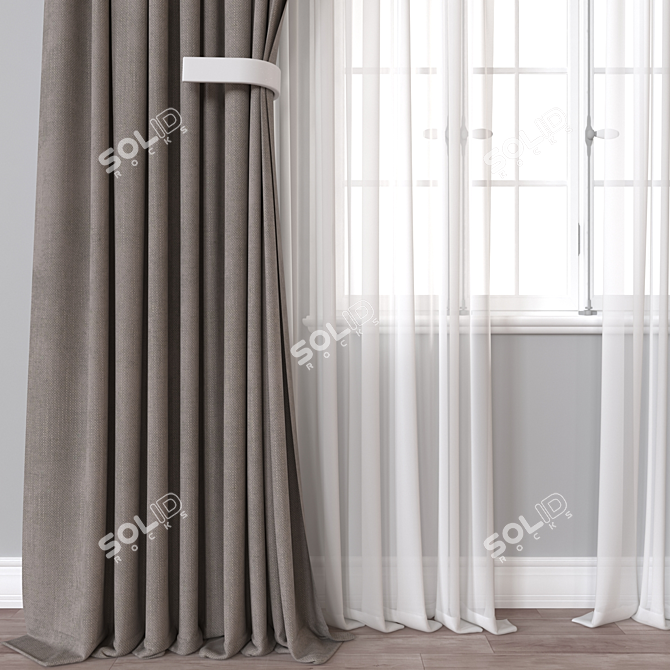 Versatile 3D Curtain Model 3D model image 2