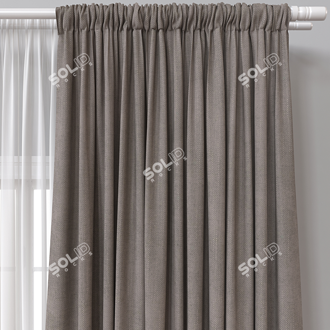 Versatile 3D Curtain Model 3D model image 3