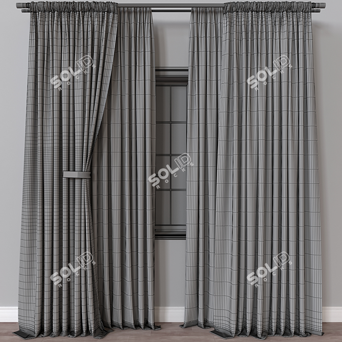 Versatile 3D Curtain Model 3D model image 4