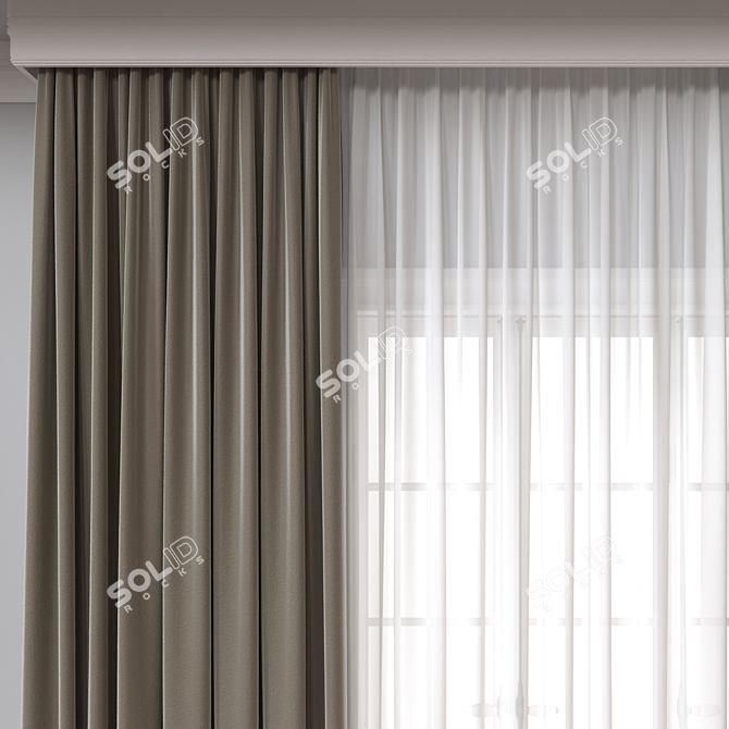 Dual Render Curtain Model: 81202 Polys, 84321 Verts 3D model image 3