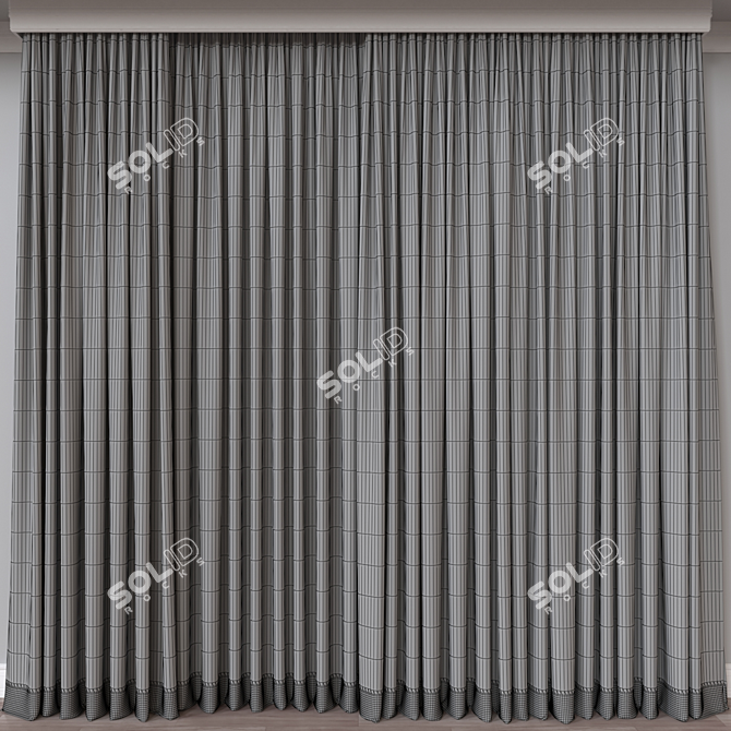 Dual Render Curtain Model: 81202 Polys, 84321 Verts 3D model image 4