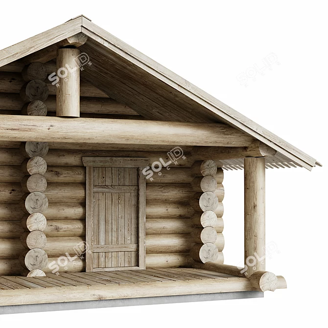 Rustic Log Cabin Hideaway 3D model image 2