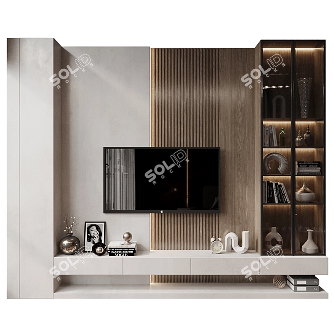 Modern TV Shelf Wall Decor 3D model image 1