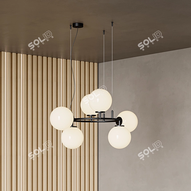 Elegant Branc Pendant Lamp 3D model image 2