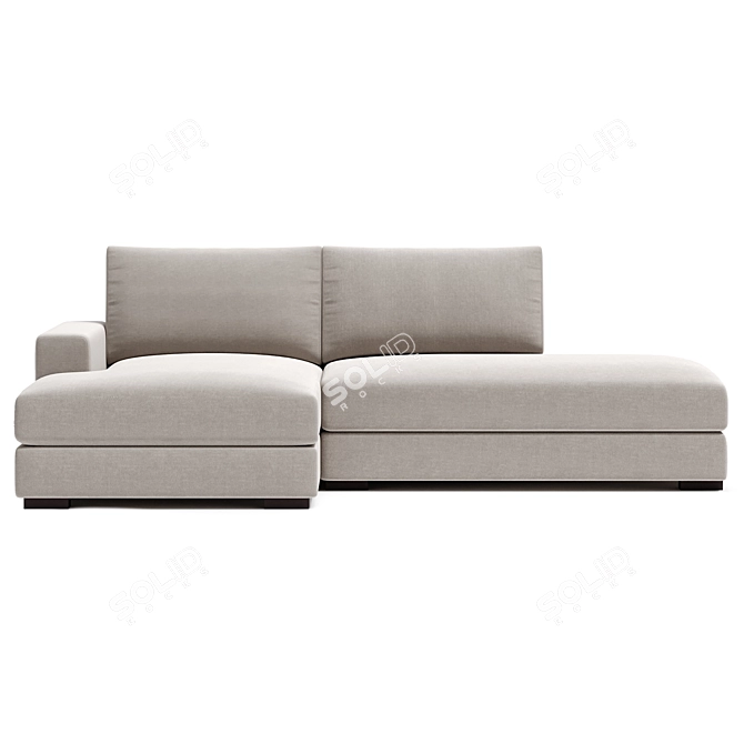 Modern Corner Sofa with Airy Cushions 3D model image 2