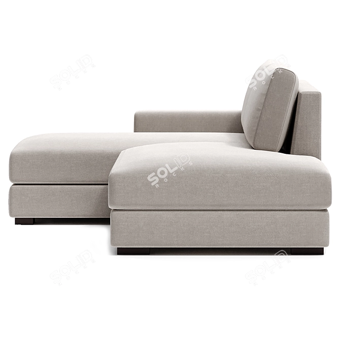 Modern Corner Sofa with Airy Cushions 3D model image 3