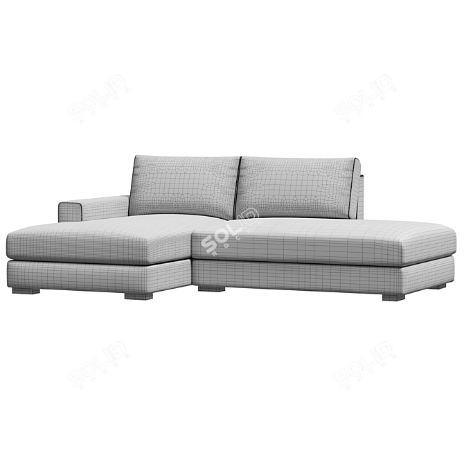 Modern Corner Sofa with Airy Cushions 3D model image 4