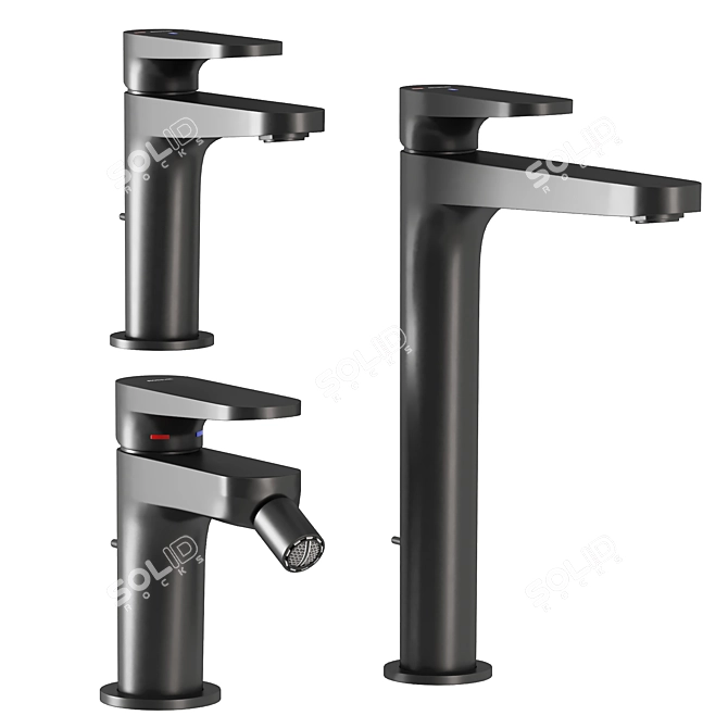 Yoyo Bathroom Fixtures Set with Showerhead 3D model image 4