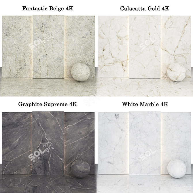 Luxury Marble Texture Collection 3D model image 2