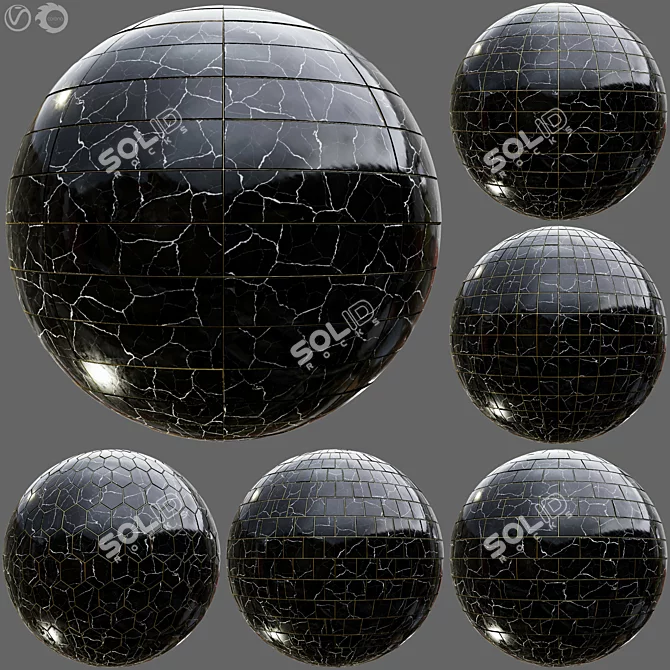 Marble PBR Wall Tile Set 3D model image 1