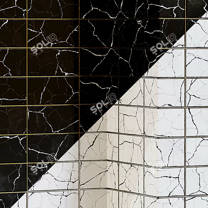 Marble PBR Wall Tile Set 3D model image 2