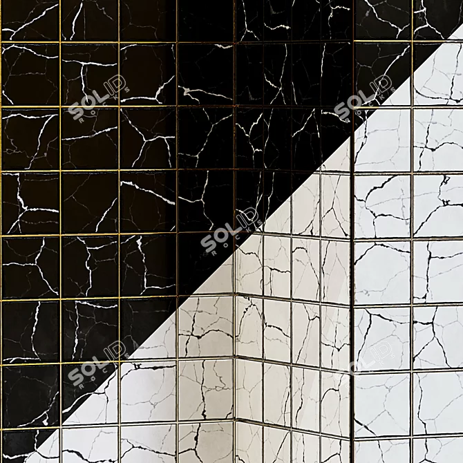 Marble PBR Wall Tile Set 3D model image 3