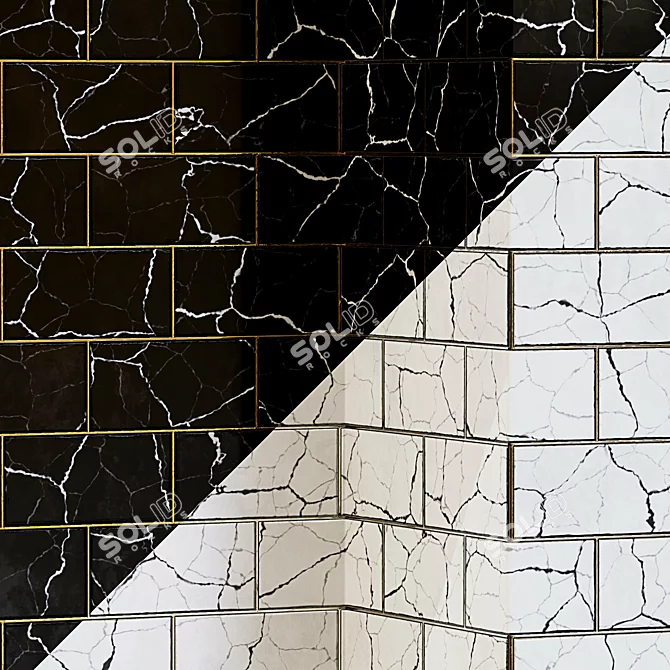 Marble PBR Wall Tile Set 3D model image 4