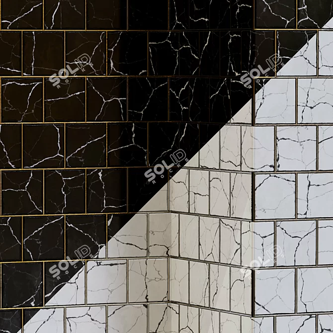 Marble PBR Wall Tile Set 3D model image 5