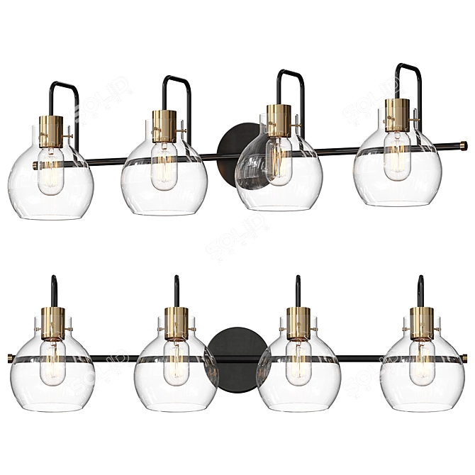 Elegant Dimmable Vanity Light 3D model image 1