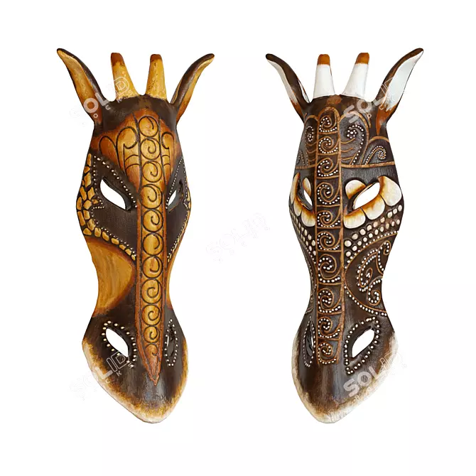 African Giraffe Mask Chyornyyeya Ruby 3D model image 3