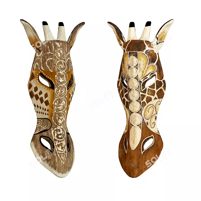 African Giraffe Mask Chyornyyeya Ruby 3D model image 4