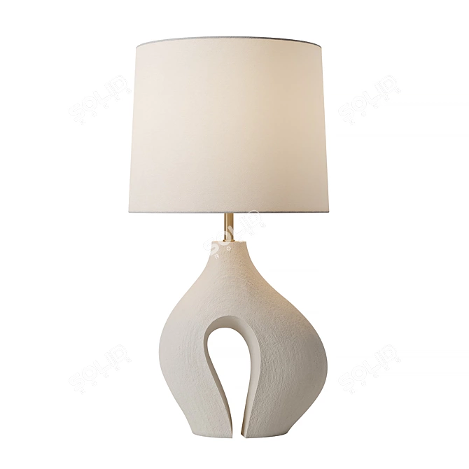 Artisan Stoneware Table Lamp 3D model image 1