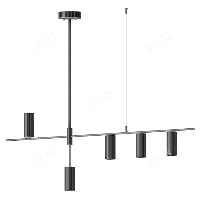 Modern 3D Park Bench Model 3D model image 4