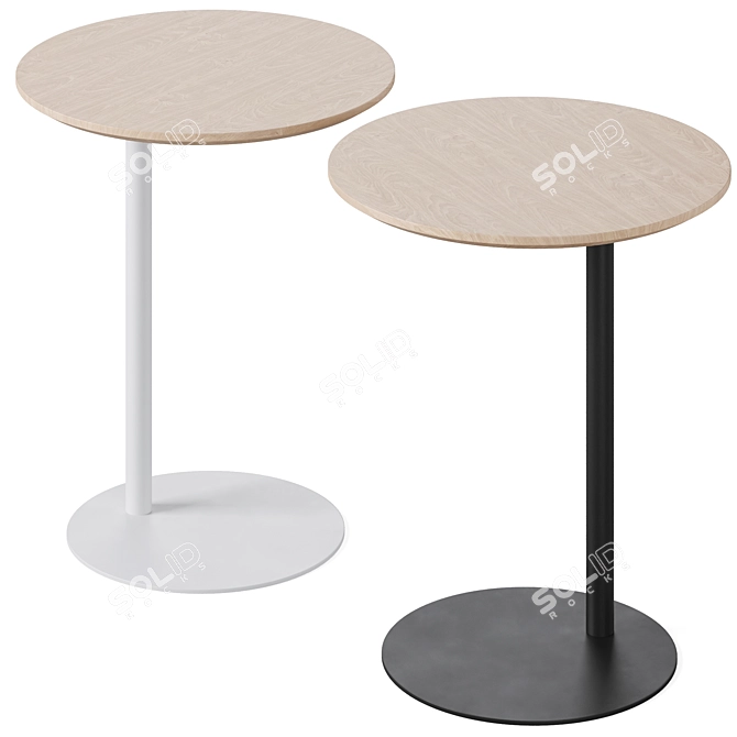 Minimalist Nordic Pillar Side Table 3D model image 2