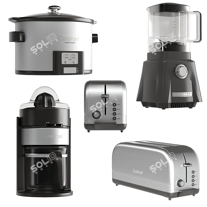 Cuisinart Appliance Bundle: Juicer, Toaster, Blender 3D model image 1