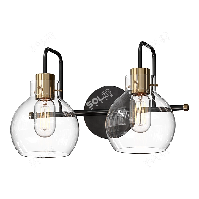 Elegant Dimmable Vanity Light 3D model image 1