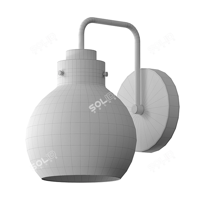 Elegant Black Gold Wall Sconce 3D model image 2