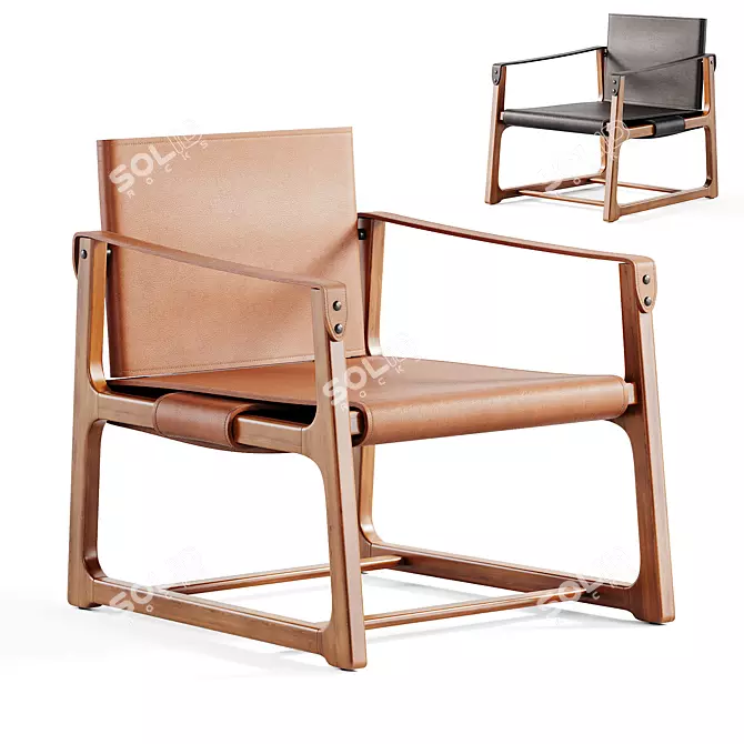 Sleek NORDEN Armchair Model 3D model image 1