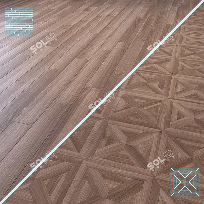 High-Quality 3D Wooden Parquet 3D model image 1