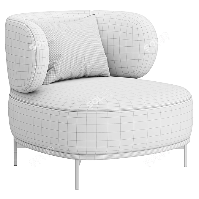 Modern Lounge Armchair Akiko Vividly 3D model image 5