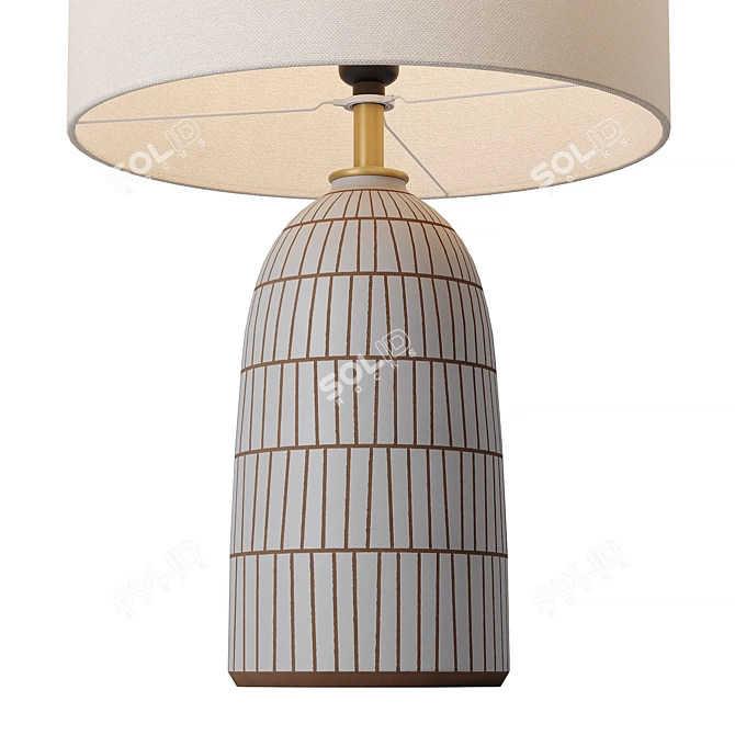 Terracotta Glazed Table Lamp 3D model image 2