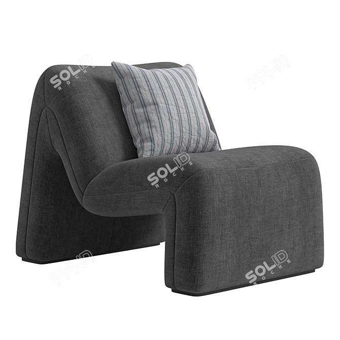 Sleek Baymax Lounge Chair Design 3D model image 2