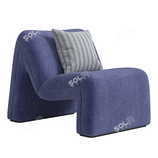 Sleek Baymax Lounge Chair Design 3D model image 4