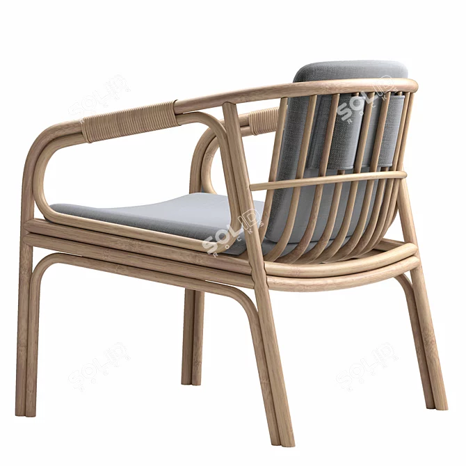 Modern Rattan Lounger Armchair 3D model image 6