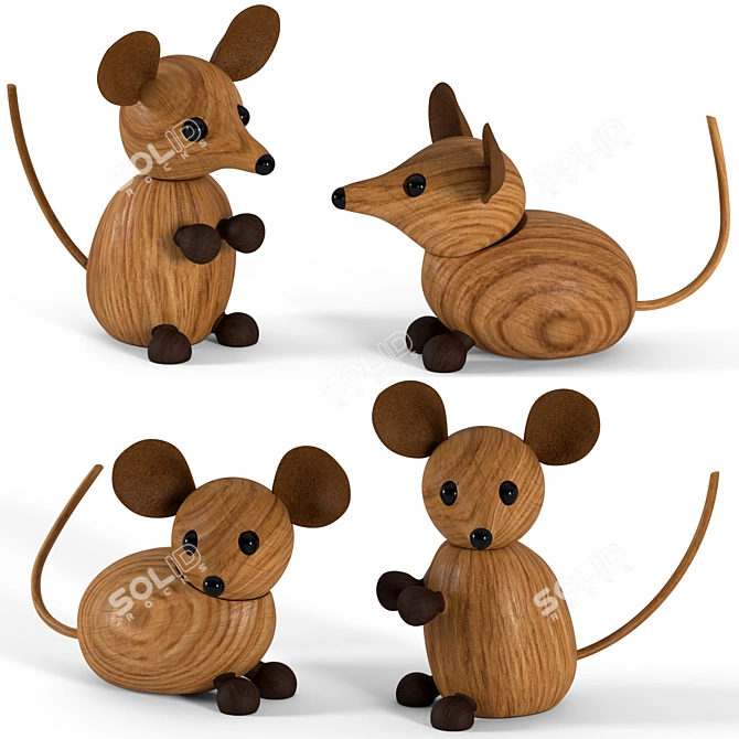 Decorative Mouse Figures Set 3D model image 1