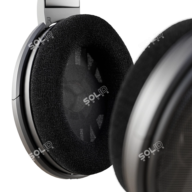 Premium Audio Headphone Set with Stand 3D model image 5