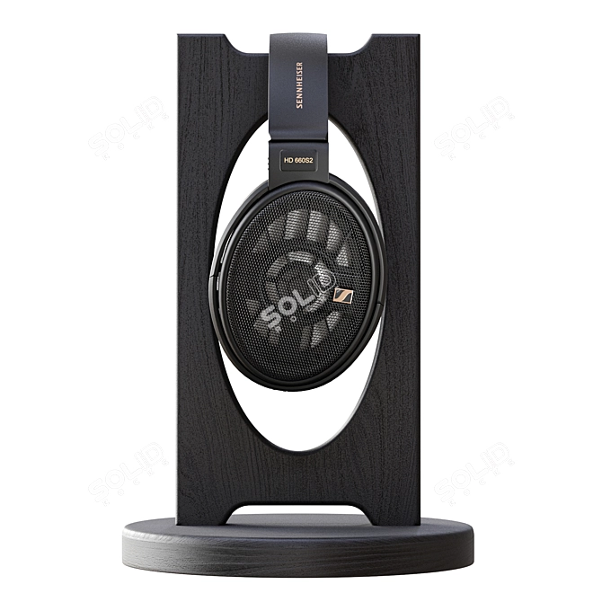 Premium Audio Headphone Set with Stand 3D model image 6