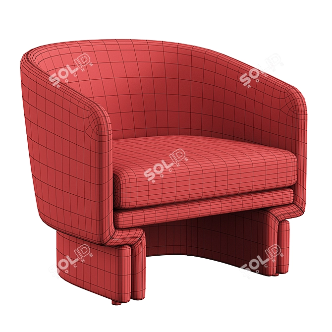Coastal Comfort Lounge Chair 3D model image 5