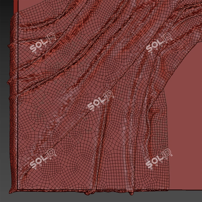 Wall Hanging Drapery Panel 3D model image 3