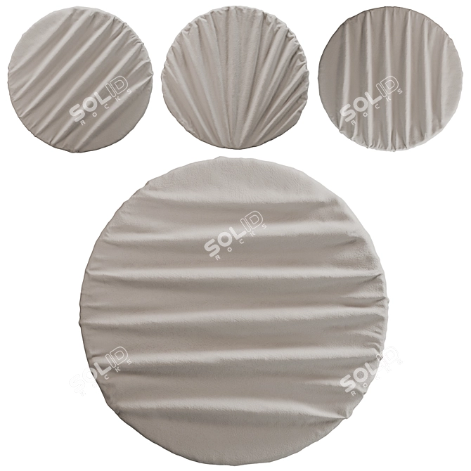 Round Wall Drapery Panel 3D model image 1