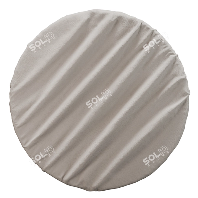 Round Wall Drapery Panel 3D model image 3