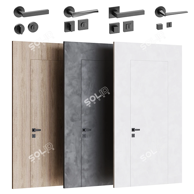 Sleek Mount Doors Collection 3D model image 1