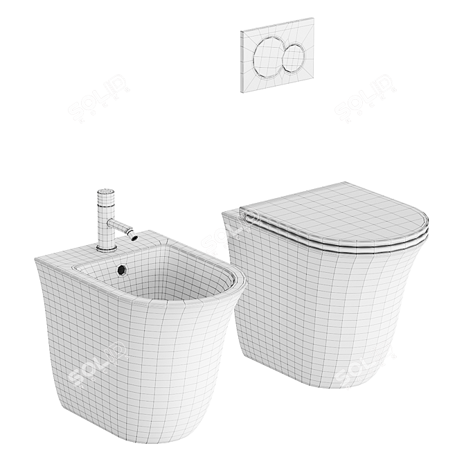  Flut Ceramic WC & Bidet 3D model image 5