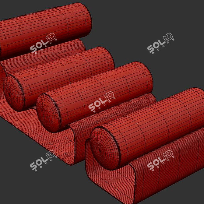 Modern Metal Chair Ottoman Set 3D model image 4