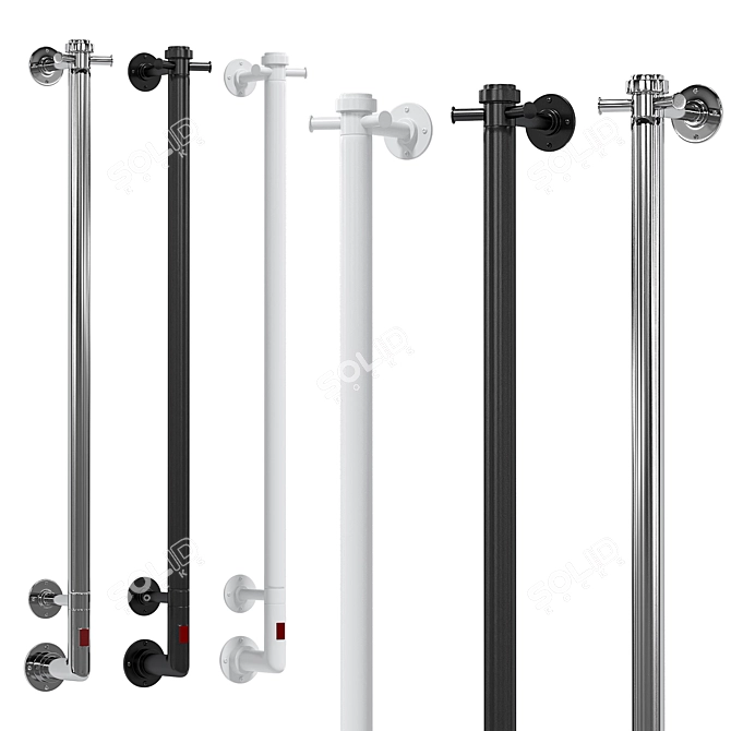 Electric Towel Warmer Chrome Finish 3D model image 1