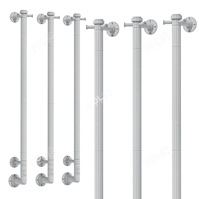 Electric Towel Warmer Chrome Finish 3D model image 2