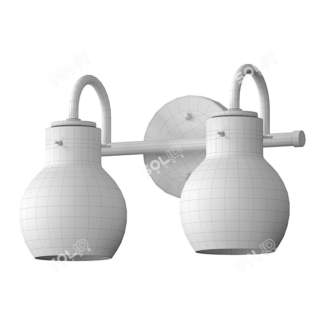 Elegant Two-Light Vanity Fixture 3D model image 2
