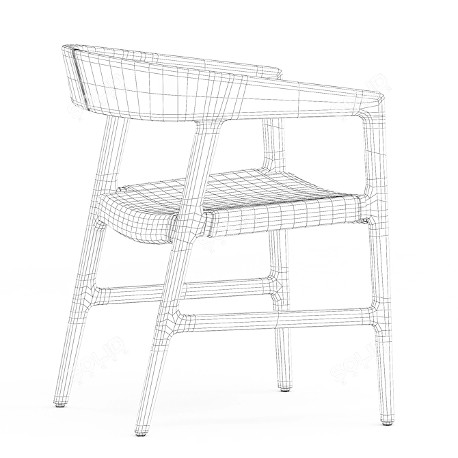 Modern Tesa Leather Chair Artisan 3D model image 6