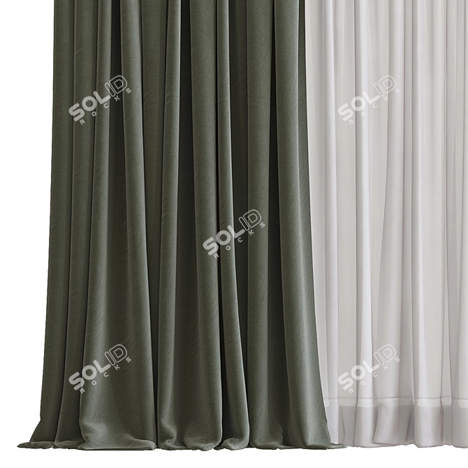  Folded Curtain Model 3D model image 2